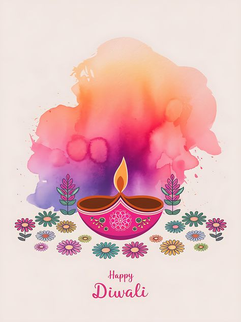 Free Minimalist Diwali Scene Illustration Diwali Diva, Deepavali Greetings Cards, Happy Diwali Poster, Hindu Festival Of Lights, Scene Illustration, Diwali Poster, Festival Wishes, Balloon Background, Valentine Background