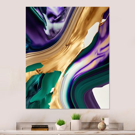 Black Picture Frames, Acrylic Wall Decor, Gold Picture Frames, Modern Framed Art, Fashion Wall Art, Modern Wall Art Canvas, Acrylic Wall Art, Beautiful Wall Art, Purple Green