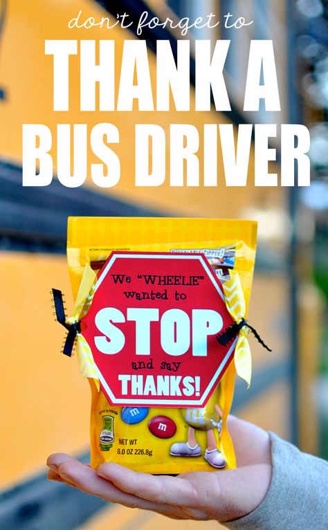 This is the perfect idea for a bus driver gift! #happythoughts #busdriver Bus Driver Appreciation, Bus Driver Gift, Bus Driver Gifts, School Bus Driver, Staff Appreciation, School Teacher Gifts, School Staff, Cadeau Diy, Idea Gift