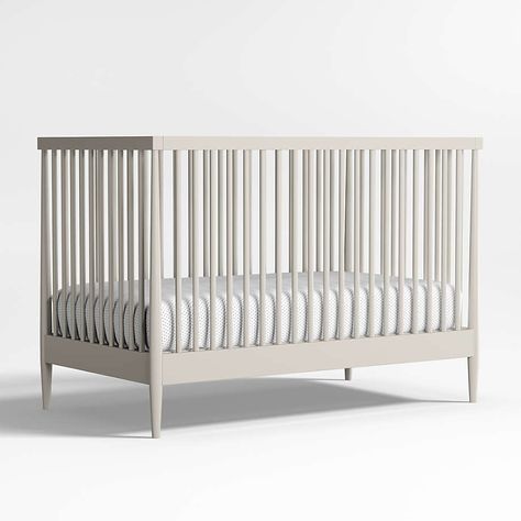 Hampshire Cozy Grey Wood Convertible Baby Crib + Reviews | Crate & Kids