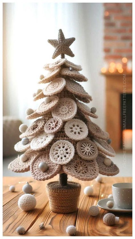 Free Crochet Pattern For Christmas Tree Ornaments, Crocheted Tree Topper, Naztazia.com Free Crochet Patterns, Crochet Christmas Tree Ornaments Pattern, Knitting Christmas Decorations, Tree Of Life Crochet Pattern Free, Crochet Christmas Tree Ornaments Pattern Free, Knitted Christmas Trees, Crochet Tree Topper Free Pattern