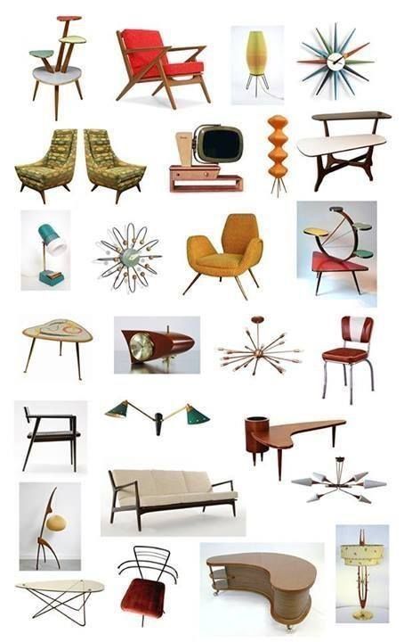 50s Living Room, Atomic Decor, 1950s Decor, 60s Furniture, Chairs And Tables, Mid Century Modern Interiors, Deco Retro, Atomic Age, Mid Century Modern Decor