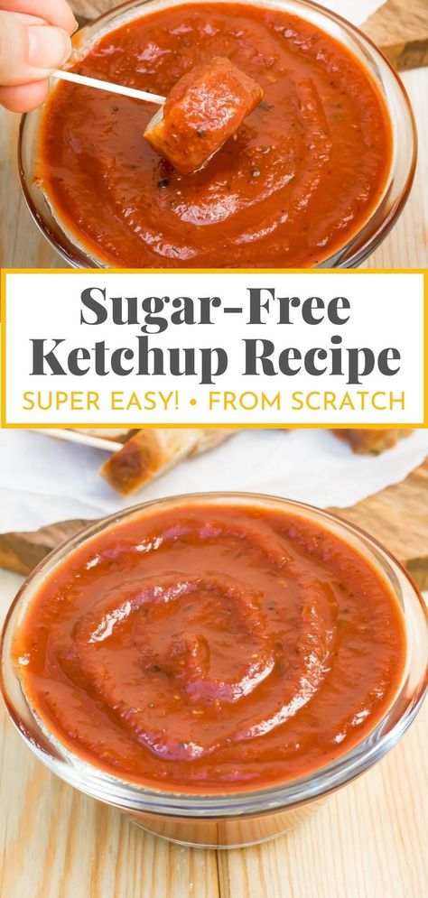 Dive into the world of homemade condiments with this super easy Keto Low-Carb Sugar-Free Ketchup recipe! Perfect for those on a keto or paleo diet, this DIY ketchup brings the classic tomato flavor you love, minus the sugar. Sweetened naturally with stevia, it's a healthy alternative that's surprisingly simple to make. Follow this recipe for a delicious, guilt-free ketchup that's sure to elevate your meals! Homemade Ketchup No Sugar, Keto Ketchup Recipe, Healthy Ketchup Recipe, Diy Ketchup, Sugar Free Ketchup Recipe, Ketchup Recipes, Keto Ketchup, Lettuce Wrapped Burger, Low Carb Ketchup