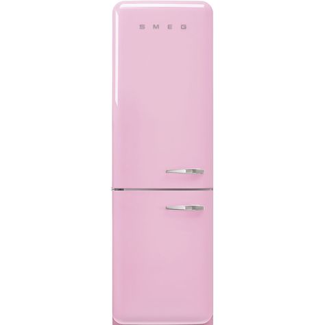 Pink refrigerator - Smeg_1 Fridge Smeg, Smeg Refrigerator, Pink Fridge, Retro Fridge Freezer, Smeg Fridge, Vegetable Drawer, Smeg Appliances, Fridge Shelves, Retro Fridge