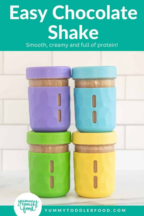 Quick Chocolate Protein Shake Toddler Protein Shake, Kid Smoothies, Protein Powder For Kids, Spinach Cauliflower, Homemade Protein Powder, Chocolate Protein Shake, Breakfast Calories, Toddler Smoothies, Healthy Diet Smoothies