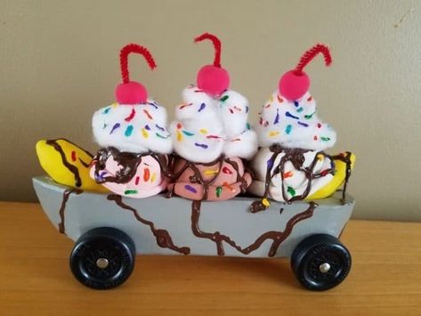 Ice Cream Sundae Race Car. Your Awana Grand Prix Resource. Ideas for Awana Grand Prix Cars, Drag Race Rules, Pinewood Derby Car Templates and More! #FrugalCouponLiving #awana #derby #pinewoodderby #grandprix #car #carracing #derby #woodentoys #woodencar #race #racing #racecar #sundae #icecream #icecreamsundae Awana Grand Prix Car Ideas, Pinewood Derby Cars Ideas, Lion Scouts, Derby Car Ideas, Pinewood Derby Cars Templates, Awana Ideas, Minecraft Car, Pinewood Derby Car, Derby Ideas