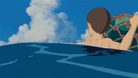 Anime Water Gif, Ghibli Water, Mermaid Animation, Ocean Animation, Water Animation, Fx Animation, Hayao Miyazaki Art, Animation Storyboard, Comic Layout