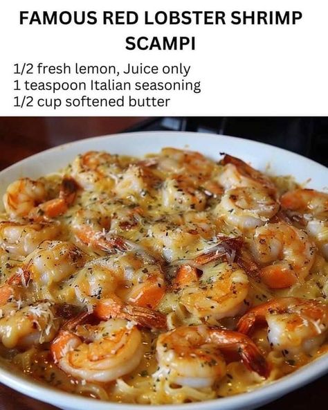 RACHAEL RAY | Famous Red Lobster Shrimp Scampi Ocean Treats, Red Lobster Shrimp Scampi Recipe, Red Lobster Shrimp Scampi, Shrimp Ideas, Shrimp Scampi Ingredients, Shrimp Dinners, Red Lobster Shrimp, Shrimp Scampi Pasta, Seafood Meals