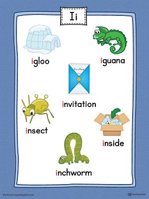 Use the Short Letter I Word List with Illustrations Printable Poster to play letter sound activities or display on a classroom wall. I Words For Kids, I Sound Words Worksheet, I Sound Words, Letter I Words, Letter I Activities, Alphabet Sound, I Words, Letter I Worksheet, Jolly Phonics Activities