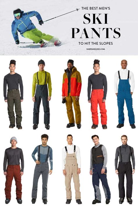 Men's Ski Pants Mens Ski Outfit Fashion, Men’s Skiing Outfits, Men’s Ski Outfits 2023, Men’s Ski Outfit, Skiing Outfit Mens, Apres Ski Outfit Men, Ski Fits Men, Ski Gear Men, Ski Wear Men