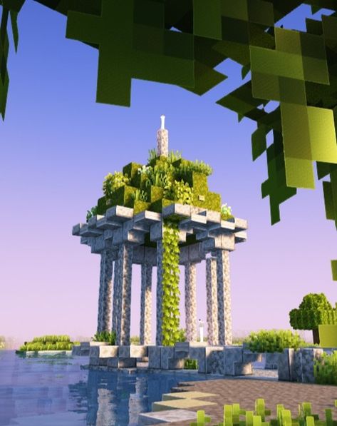 Minecraft Overgrown gazzebo. . . . #minecraft #minecraftgazebos #minecraftgazebo #minecraftideas #minecraftgardenideas #minecraftbuilds #foryou Minecraft Enchanting Gazebo, Minecraft Pergola, Fairy Aesthetic Minecraft, Elven Minecraft, Autumn Minecraft, Minecraft Overgrown, Minecraft Gazebo, Island Minecraft, Minecraft Garden Ideas