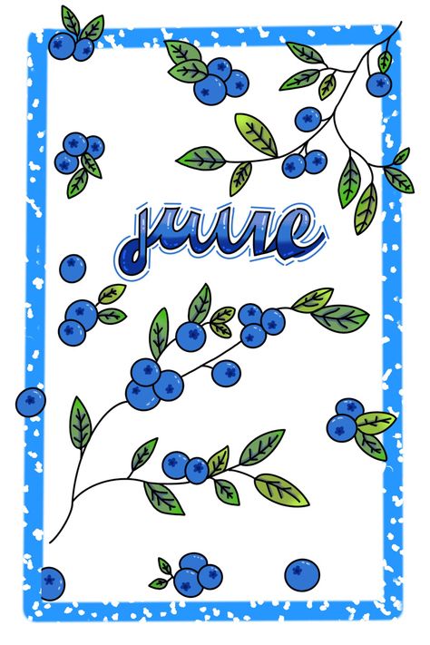 June Calander Aesthetic, June Journal Page, Journal Ideas June, June Header, June Journal Ideas, June Drawings, June Clipart, June Font, June Bullet Journal Cover Easy