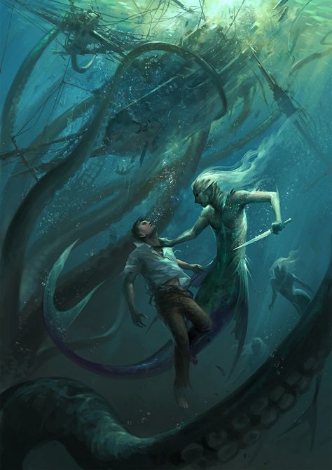 Mermaids And Mermen, Hur Man Målar, Sea Monsters, Dessin Adorable, Arte Fantasy, Mermaid Art, 판타지 아트, Fantasy Inspiration, Magical Creatures