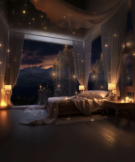 Design Bedroom Aesthetic, Bedroom Transformation, Royal Bedroom, Fantasy Bedroom, Fantasy Rooms, Luxury Bedroom Master, Dream House Rooms, Fantasy House, Modern Bedroom Design