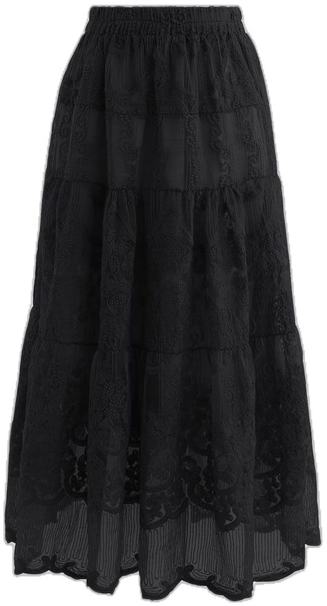 Goth Skirts, Embroidery Organza, Goth Skirt, Organza Skirt, Goth Outfits, Dream Clothes, Goth Fashion, Muslim Fashion, Look Cool