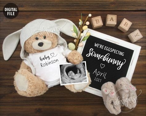 April Baby Announcement, Easter Social Media, Easter Pregnancy Reveal, Easter Baby Announcement, Second Baby Announcements, April Baby, Easter Pregnancy Announcement, Unique Pregnancy Announcement, Baby Announcement Photoshoot