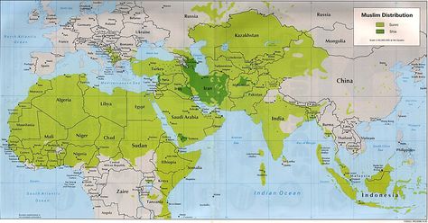 World Map - Muslim Distribution Sunni Muslim, Shia Muslim, History Of Islam, Asia Map, Shia Islam, World Religions, Islamic World, Poster Pictures, Friedrich Nietzsche