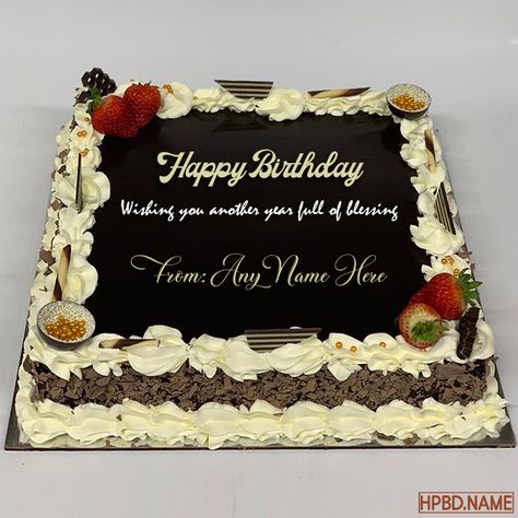 Chocolate Birthday Wishes Cake With Name Online Birthday Cakes With Name, Chocolate Birthday Cakes, Birthday Wishes Cake With Name, Cakes With Names, Cake Hbd, Birthday Cake With Name Edit, Chocolate Cake With Name, Sweet Birthday Wishes, Happy Birthday Cake With Name