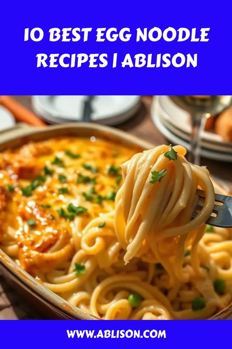 Keen to elevate your dinner game? Discover 10 egg noodle recipes that blend comfort and flavor, perfect for any occasion! Swabian Egg Noodles Recipes, Noodles And Gravy, Egg Noodles Recipes, Egg Noddles, Sour Cream Noodle Bake, Egg Noodle Recipes, Pasta Side, Cheesy Eggs, Chicken Noodle Casserole