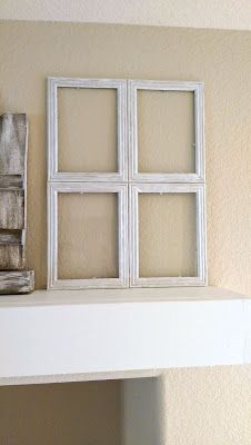 Diy Dollar Store Picture Frame Ideas, Glue Picture Frames Together, Pictures In Window Panes, Diy Wood Window Frame, Window Frame Picture Frames, Diy Fake Window Frame, Dollar Store Frame Ideas, Rustic Picture Frames On The Wall, Dollar Tree Window Frame