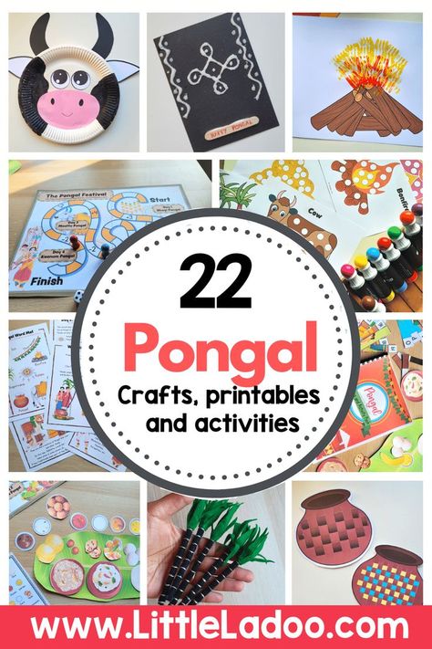 Pongal activities for kids Cow Crafts, English Games For Kids, Multicultural Activities, Festival Activities, Pongal Celebration, Cow Craft, Festival Games, A Happy Girl, 3d Crafts