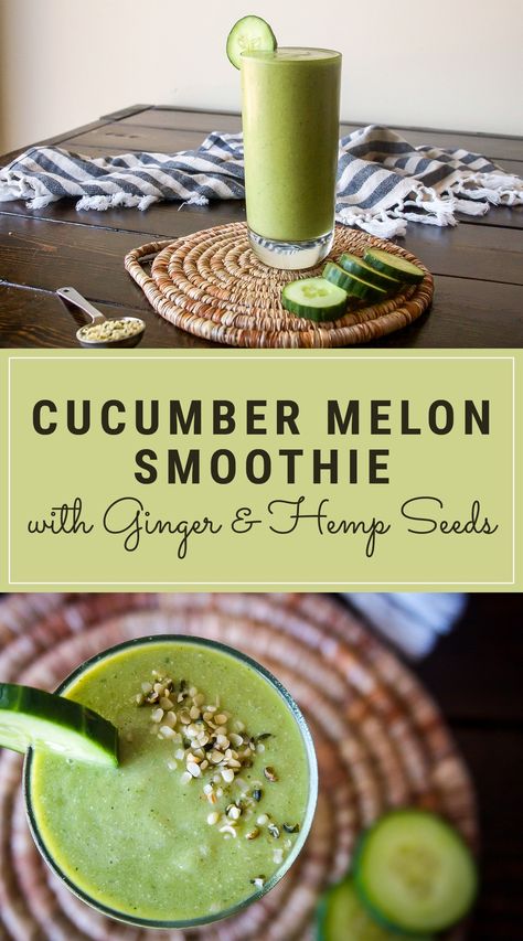 Smoothie With Ginger, Hemp Seed Smoothie, Melon Smoothie, Freezer Smoothie Packs, Freezer Smoothies, Sliced Cucumber, Extra Protein, Cucumber Avocado, Ginger Smoothie