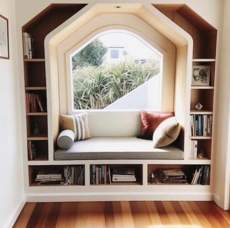 Window On Stairs, Landing Reading Nook, Window Seat Ideas, Window Bench, A Reading Nook, Window Benches, Cottage Interiors, Educate Yourself, There's No Place Like Home