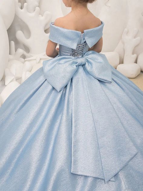 Flower Girl Dresses Blue, Long Flower Girl Dresses, Cheap Flower Girl Dresses, Satin Ball Gown, First Communion Dress, Kids Gown, Cute Prom Dresses, Girl Princess Dress, Birthday Party Dress