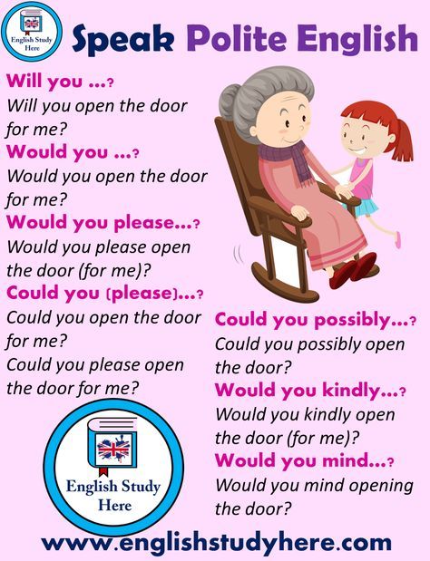 Speak Polite English Will you …? Will you open the door for me? Would you …? Would you open the Polite English, English Collocations, English Vinglish, English Speaking Skills, English Time, Teaching English Grammar, English Learning Spoken, English Conversation, Business English