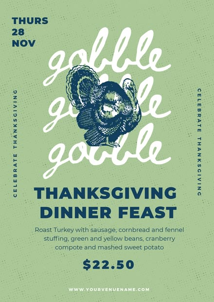 Thanksgiving Gobble, Gobble, Gobble - Easil Turkey Graphic Design, Thanksgiving Email Marketing, Thanksgiving Design Poster, Thanksgiving Poster Design, Thanksgiving Social Media Post, Thanksgiving Graphic Design, Aoii Graphics, Thanksgiving Social Media, Pub Branding