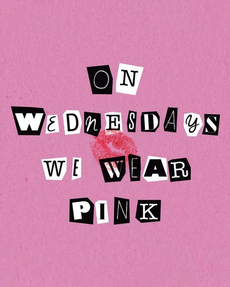 On Wednesday We Wear Pink Wallpaper, On Wednesday We Wear Pink Quote, Mean Girls Aesthetic Poster, Mean Girls Widget, Barbie Widget Aesthetic, Cute Pink Posters, Room Posters Pink, Pink Room Posters, Prints Pink Aesthetic