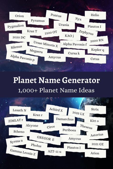 Planet Name Generator: 1000+ Planet Name Ideas 🪐 | Imagine Forest Sci Fi Name Ideas, Alien Names Generator, Fantasy Planet Names Ideas, Nama Nama Planet, Planet Name Ideas, Sci Fi Character Names, Galactic Names, Sci Fi Plot Ideas, Galaxy Name Ideas