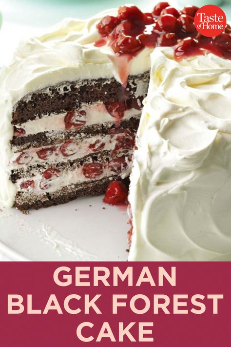 German Symbols, German Black Forest Cake, German Black Forest, Candy Cupcakes, German Foods, Dessert Party, Black Forest Cake, Forest Cake, Christmas Food Desserts