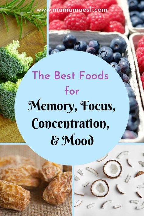 Vitamins For Focus And Concentration, Brain Supplements Vitamins, Foods For Memory, Foods For Brain, Food For Memory, Good Brain Food, Brain Healthy Foods, Brain Boosting Foods, Clean Eating For Beginners