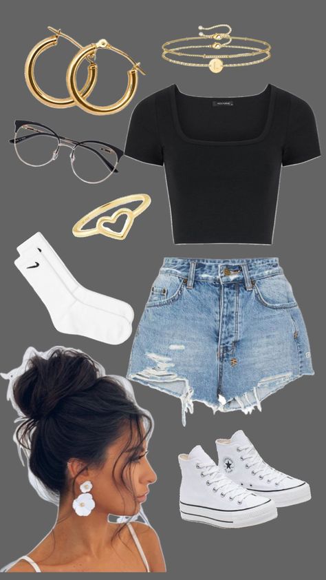 Cute Clothes For Teenagers School, Cute Outfits Teenage Girl, Cute Outfits Summer For Teens, Outfit Ideas Teenage Girl, Summer Teen Outfits, Stylish Outfits For Teens, Cute Outfits For Highschool, Outfit Ideas Jean Shorts, Cute Short Outfits