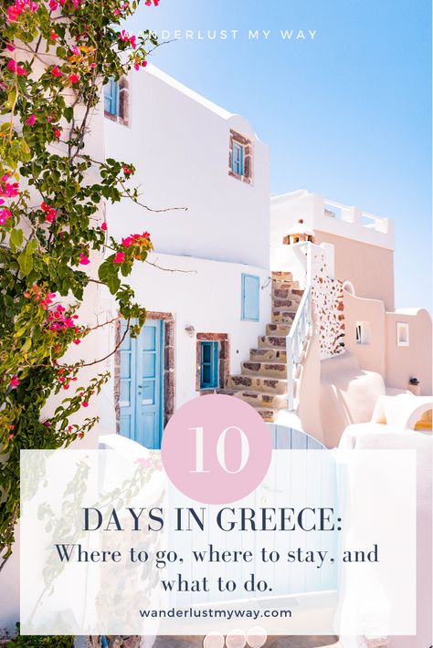 Greece Itinerary: 10 Days In Greece - Wanderlust, My Way Greece Itinerary 10 Days, 10 Days In Greece, Roadtrip Europa, Nice Hotel, Greece Itinerary, Mykonos Hotels, Wallpaper Cartoon, Santorini Hotels, Mykonos Town