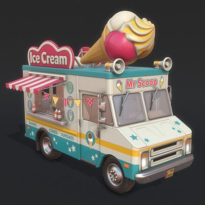 Cool Ice Cream, Ice Cream Car, Ice Truck, Food Truck Business, Ice Cream Cart, Ice Cream Design, Ice Cream Van, Cream Design, Food Truck Design