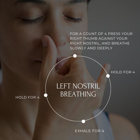 Yogic traditions teach that the left relates to moon energy: cooling, calming, and reflective. The right relates to sun energy: fiery, energizing, and awakening. So, the yogic practice of left nostril breathing is thought to have a calming effect on the body. Holistic Health, Health Tips