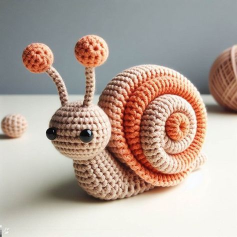 Crochet Snail Amigurumi Pattern Step By Step Mini Crochet Animals, Octopus Crochet Pattern Free, Crochet Snail, Cute Snail, Octopus Crochet Pattern, Crochet Stitches Guide, Mini Crochet, Crochet Animals Free Patterns, Crochet Amigurumi Free Patterns