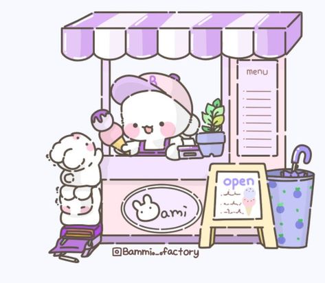 Kawaii Cafe Drawing, Cute Food Drawings Kawaii Sweets, Cute Shop Illustration, Cute Cafe Drawing, Kawaii Sweets, Whimsical Art Journal, Space Coloring Pages, Kawaii Illustration, Cute Food Art