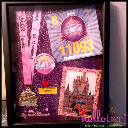 Disney Shadow Box, Disney Princess Marathon, Disney Half Marathon, Shadow Box Ideas, Disney Races, Disney Princess Half Marathon, Run Disney Costumes, Disney Marathon, Princess Half Marathon