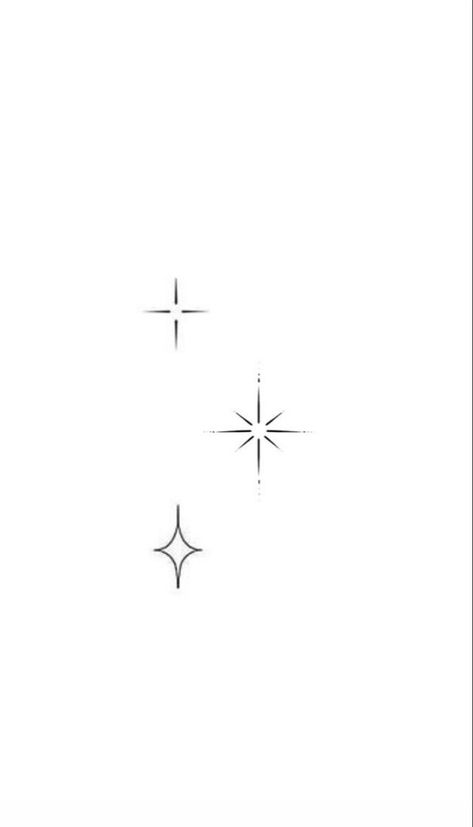 Four Star Tattoo, Stars Outline Tattoo, Stars Drawing Tattoo, Tattoo Star Design, Mini Sparkle Tattoo, Small Star Tattoo Designs, 3 Small Stars Tattoo, Stars Aligned Tattoo, Star Mini Tattoo