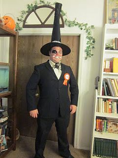 My brother's Halloween costume- Mayor of Halloween Town (Nightmare Before Christmas) Nightmare Before Christmas Mayor Hat Diy, Nightmare Before Christmas Mayor Costume, Mayor Costume, Brother Halloween Costumes, Mayor Of Halloween Town, 2024 Costumes, Christmas Character Costumes, Christmas Halloween Costumes, Nightmare Before Christmas Mayor