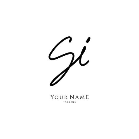 Vector handwritten si letter logo simple... | Premium Vector #Freepik #vector #signature-font #handwritten #script-logo #letter-logo Si Logo Design, S Signature Ideas, Simple Signature Ideas, Logo Handwritten, Cursive Logo, Handwriting Logo, Lettermark Logos, Si Logo, Cake Logo Design