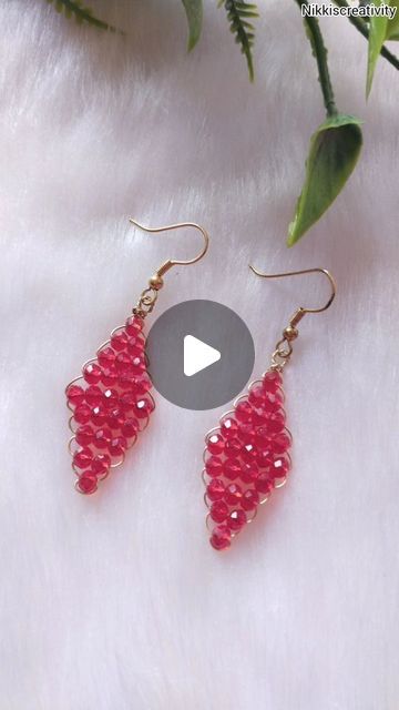 Nikki's Creativity on Instagram: "Crystal Earrings At Home ❤️🔥 . . . #reels #reelitfeelit #nikkiscreativity #instagood #foryou #foryoupage #fyp #explore #trending #viral #diy #crystalearrings #crystaljewelry #fashion #diyearrings #diyjwellery #handmadeearrings #diycrafts #keepsupporting #keeploving #diyreels #handmadereels #earrings" How To Make Earrings, Diy Earrings, Handmade Earrings, Crystal Earrings, Crystal Jewelry, Beaded Earrings, Beaded Jewelry, Beads, Crystals