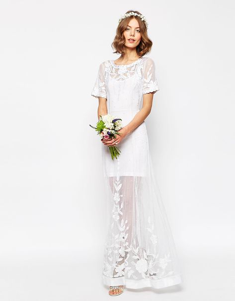 FESTIVAL BRIDES | Our Top 20 High Street Bridal Dresses for under £700 Asos Bridal, Asos Wedding Dress, Asos Wedding, Inexpensive Wedding Dresses, Organza Gowns, Anna Campbell, Affordable Wedding Dresses, Sleeve Wedding Dress, Maxi Robes