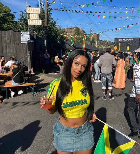 Jamaica Jersey, Jamaica Vacation Outfits, Jamaica Fashion, Jamaican Fashion, Island Vacation Outfits, Cute Vacation Outfits, Cute Dress Outfits, Jersey Outfit, Concert Looks