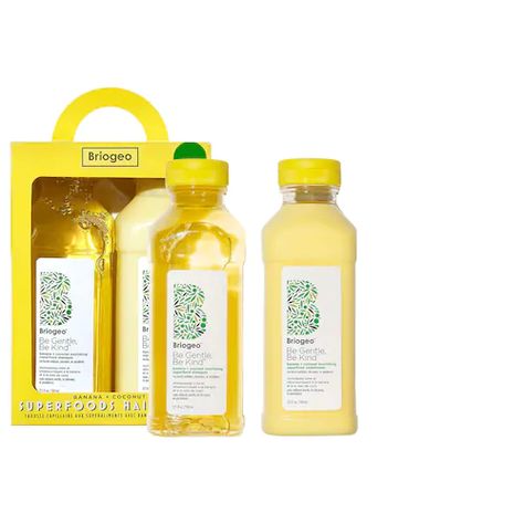 Superfoods Banana + Coconut Nourishing Shampoo + Conditioner Duo for Dry Hair - Briogeo | Sephora Briogeo Superfoods, Conditioner Hair, Papaya Fruits, Pineapple Fruit, Hair Pack, Banana Peel, Mango Juice, Nourishing Shampoo, Banana Coconut