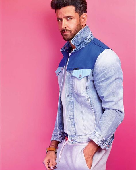 Denim 🔛 Bollywood actor @hrithikroshan styles our #CALVINKLEINJEANS #denim jacket for @gqindia. #MYCALVINS  Photographed by Tejal Patni,… Hrithik Roshan Photoshoot, Hrithik Roshan Bang Bang, Hrithik Roshan Family, Hrithik Roshan Hairstyle, Yash Raj Films, Ip Man, Tiger Shroff, Gq Magazine, Film Actress