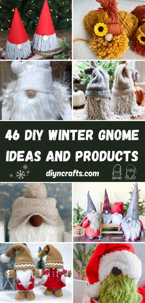 46 DIY Winter Gnome Ideas and Products Gnomes Made From Pinecones, Elf Gnomes Diy, Winter Crafts To Sell Diy Projects, Diy Holiday Gnomes, Dog Gnomes Diy How To Make, How To Make A Gnome Diy Projects, Gnomes Crafts How To Make, Gnome Pots, Adult Winter Crafts